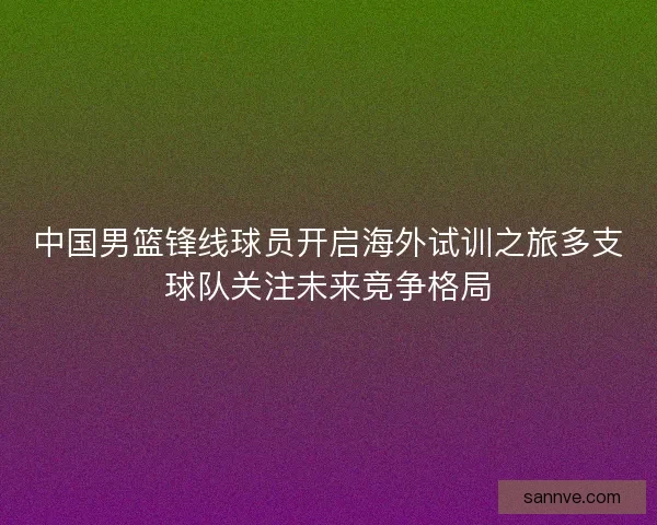 中国男篮锋线球员开启海外试训之旅多支球队关注未来竞争格局 中国男篮锋线球员开启海外试训之旅多支球队关注未来竞争格局